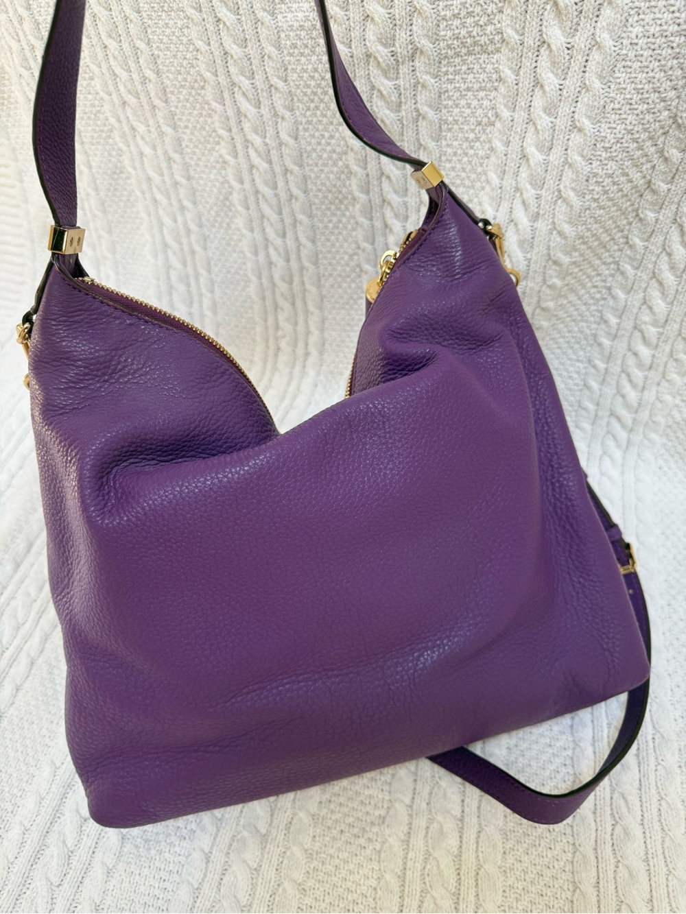 Michael Kors Plum Leather Tassel Shoulder Bag - Picture 4 of 10